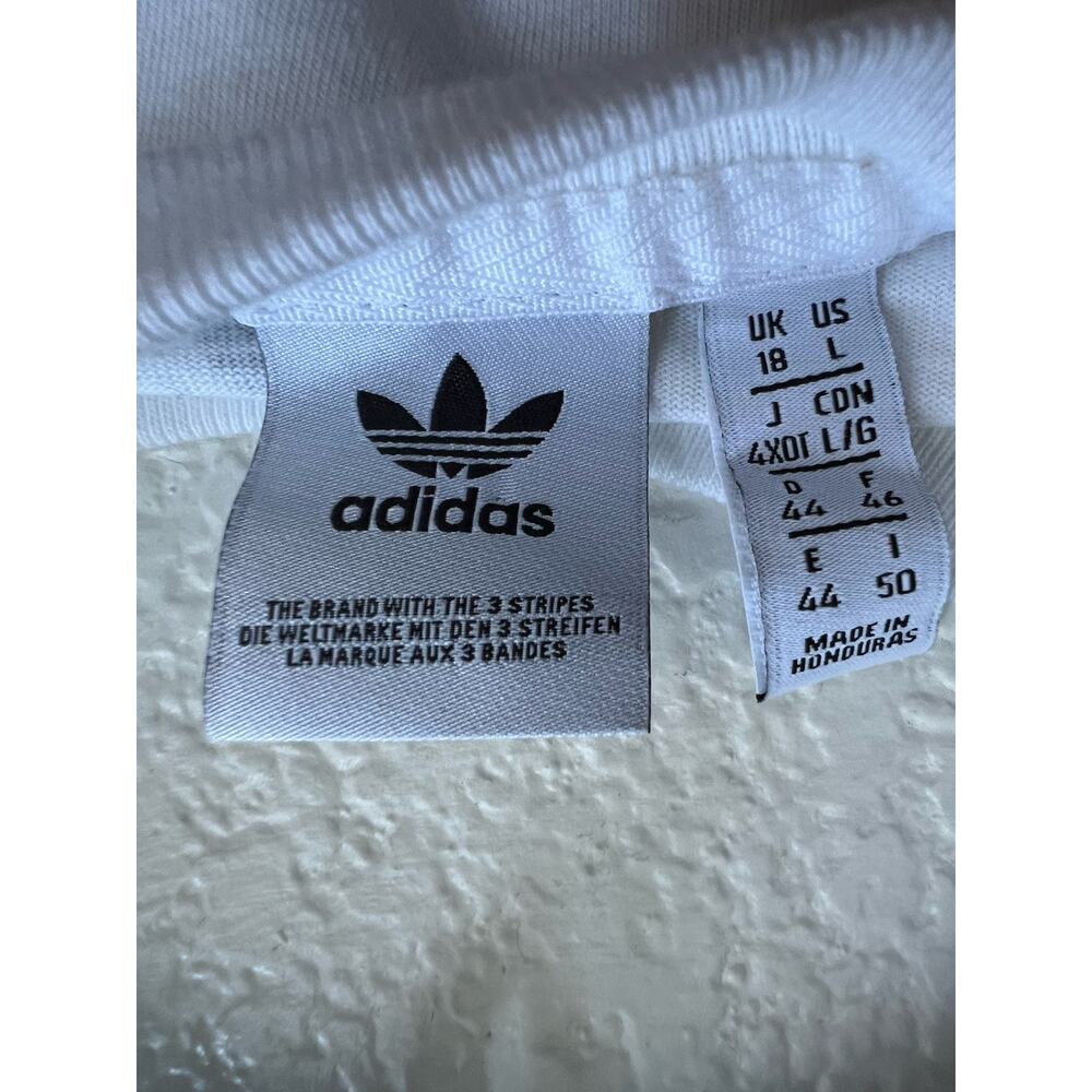 adidas Originals Adicolor Big Trefoil T-Shirt Tee Womens Black White Sz L - Picture 7 of 7
